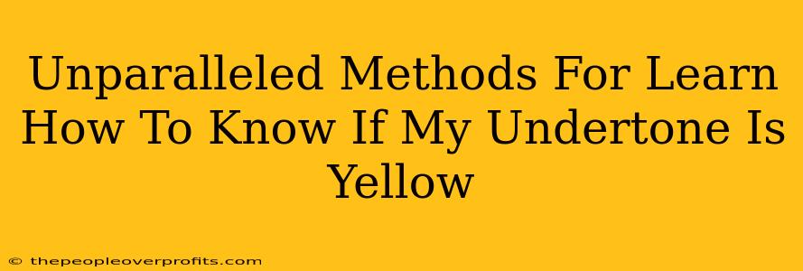 Unparalleled Methods For Learn How To Know If My Undertone Is Yellow